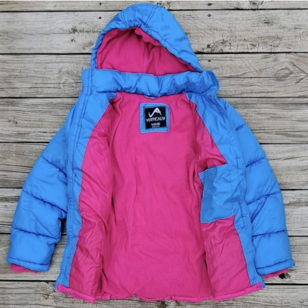 ✨See New Listing✨ Girl's S 14/16 Puffer Jacket Coat W/ Hood Fleece Lined Pockets - Picture 2 of 16